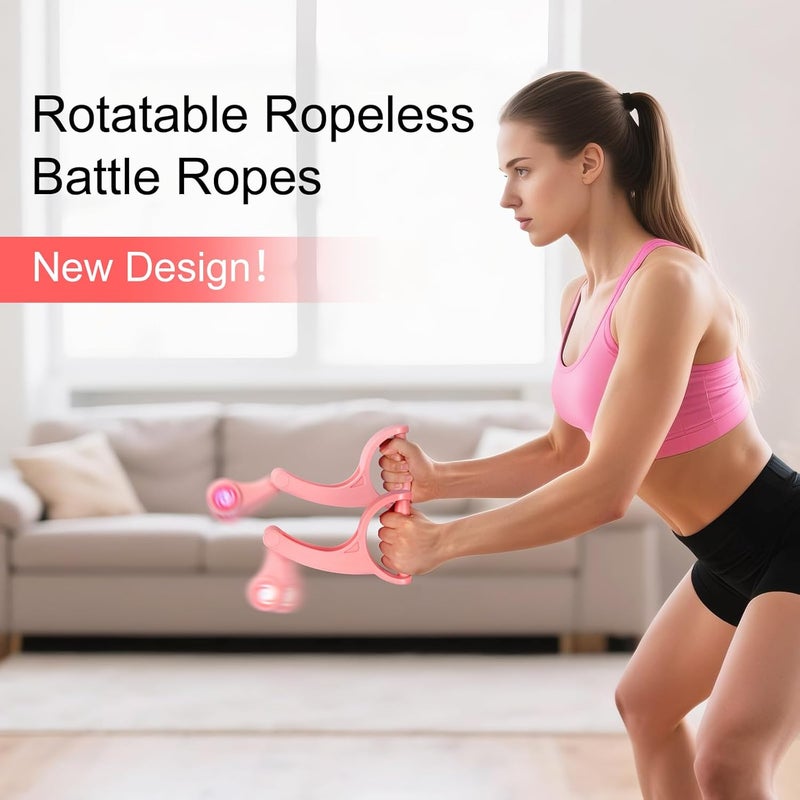 Vicamy Ropeless Battle Ropes for Home Gym, No Anchor Small Space Friendly, Quiet Tangle-Free, Full-Body HIIT Strength Aerobic Training Men & Women,Rotational Design - Image 1